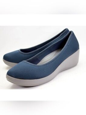 Crocs Busy Day Womens Size US 9 Stretch Ballet Wedges Pumps Navy Smoke 202441
